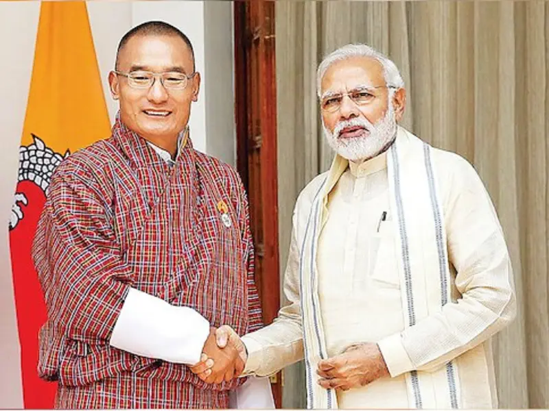 Bhutan Prime Minister with Indian Prime Minister